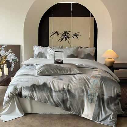 DecorBites™ Chinese Digital Printing Bedding Set - Soft, Washed, Skin-Friendly Duvet Cover Kit