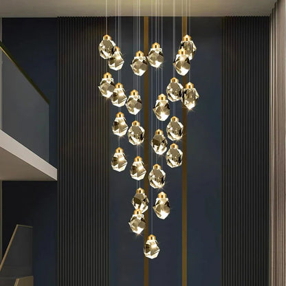 Lámpara colgante de cristal DecorBites™ para escalera, iluminación moderna para sala de estar