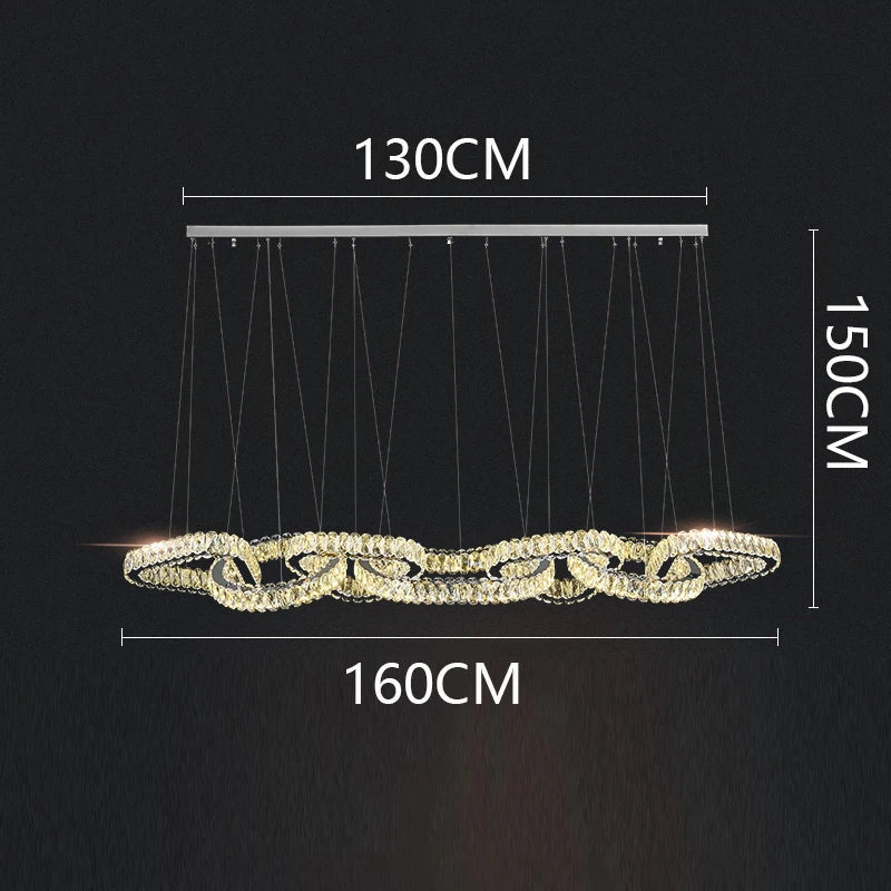 DecorBites™ Crystal Chandelier: Luxury Living Room & Dining Room Pendant Light