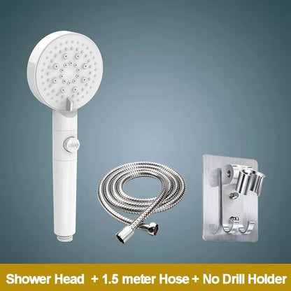 رأس دش DecorBites™ بخمس وظائف مع زر إيقاف، لوحة 10 سم، فتحات جل السيليكون