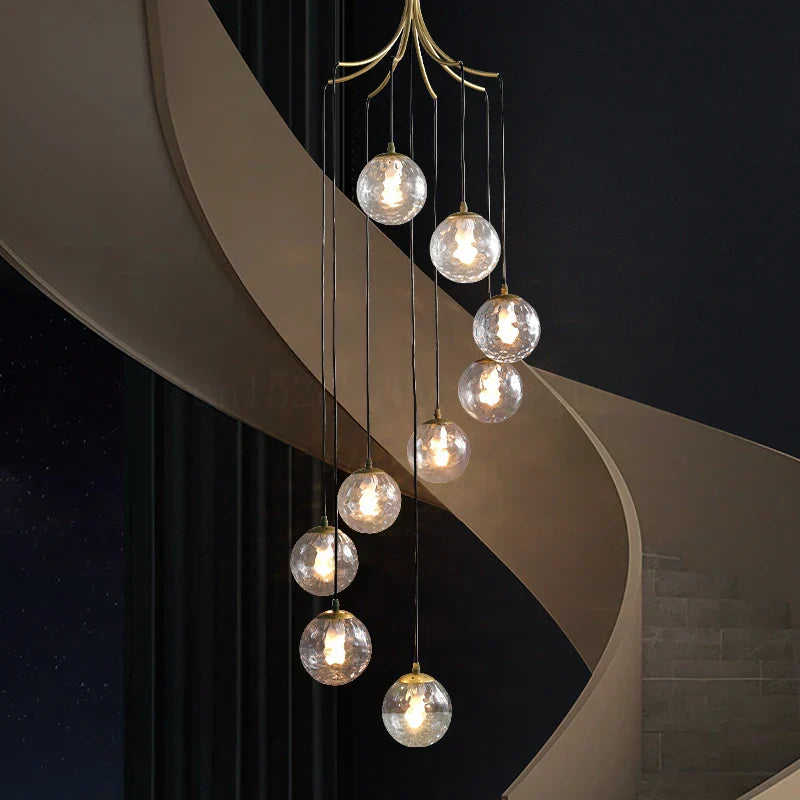 DecorBites™ LED Glass Ball Chandelier Ceiling Light for Living Room Dining Loft Decor