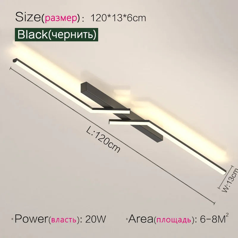 DecorBites™ LED Strip Ceiling Lights: Modern Minimalist Corridor & Balcony Lighting