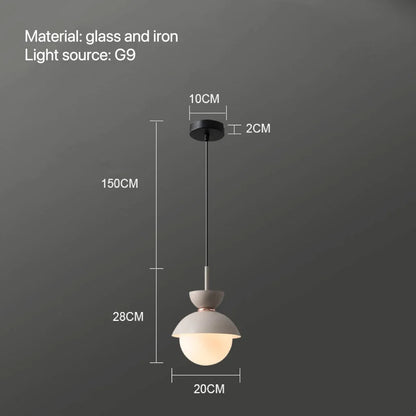 Nordic Glass Globe Pendant Light With Iron Finish