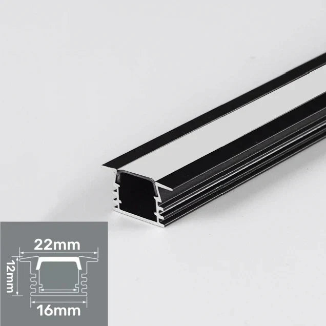 DecorBites™ LED Aluminum Profile Recessed U/YW-Shape Hidden Channel Milky Cover Bar Strip Light