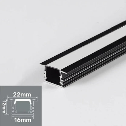 DecorBites™ LED Aluminum Profile Recessed U/YW-Shape Hidden Channel Milky Cover Bar Strip Light