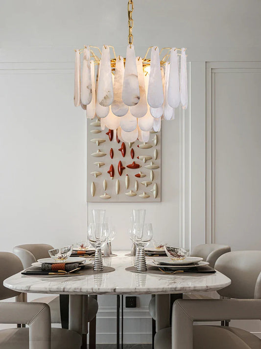 DecorBites™ Alabaster Lustre LED Chandelier for Dining Room