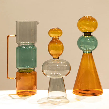 DecorBites™ Double Glazing Stained Glass Vase Hydroponic Terrarium Home Decor Floral Arrangement