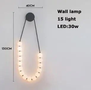 Lámpara colgante de cristal dorado DecorBites™ para sala de estar, collar de burbujas de lujo