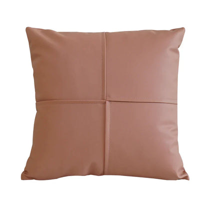 Funda de cojín DecorBites™ de piel color marfil, 45x45 cm, para decoración del hogar.