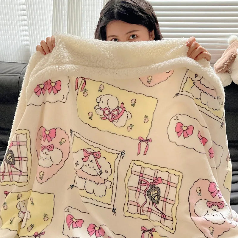 Manta de forro polar DecorBites™ | Chal multiusos para oficina y hogar | Manta suave y cálida