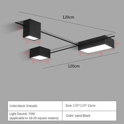 DecorBites™ Black Nordic LED Ceiling Lights Chandeliers for Modern Living Room Decoration