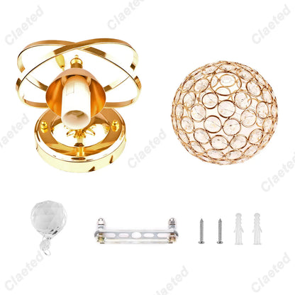 Aplique de pared DecorBites™ Crystal: Elegante lámpara de noche para dormitorio, casquillo E27, diseño europeo
