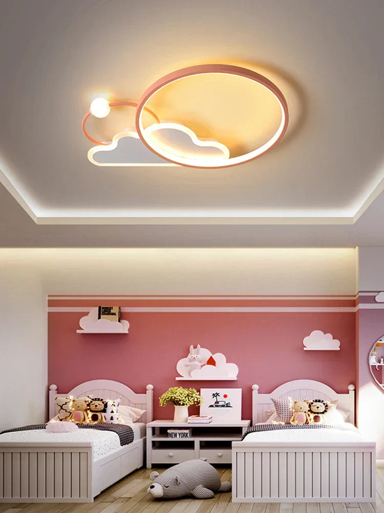 Luz de Techo LED Decorbites™ para Niños: Candelabro Moderno para Guardería en Dormitorio, Lámpara de Dibujos Animados Inteligente