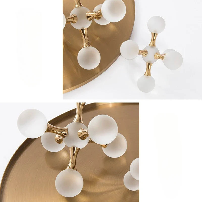 Adorno decorativo geométrico de metal con forma de molécula de bola de cristal DecorBites™