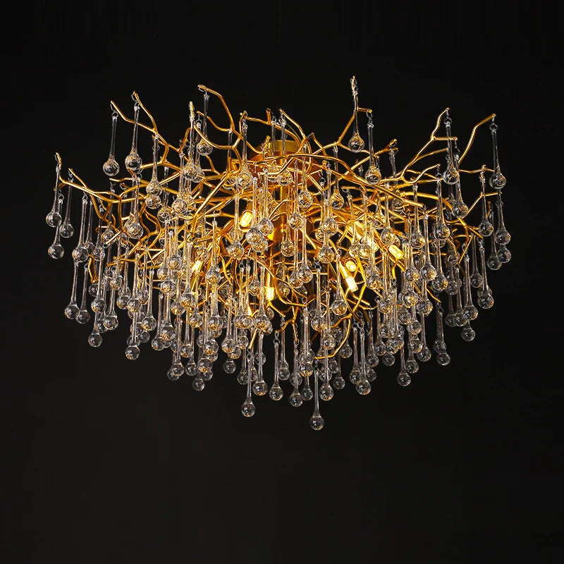 DecorBites™ Gold Tree Branch Chandelier for Dining Room