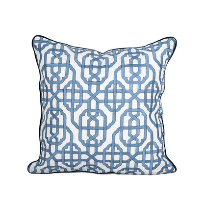 DecorBites™ Indigo Blue & White Embroidered Pillow Covers - 50x50cm