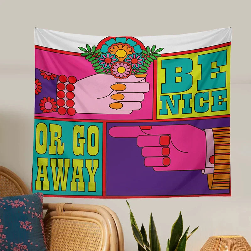 DecorBites™ Baphomet Psychedelic Hippie Tapestry Wall Hanging Beach Mat Decor