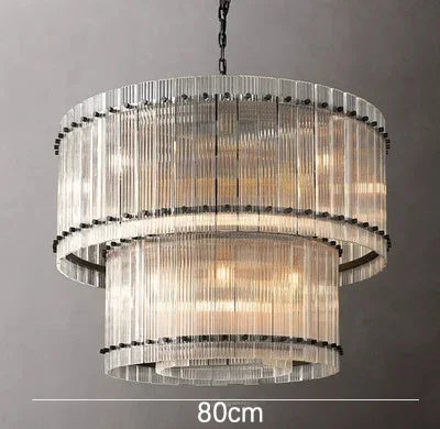 DecorBites™ Gold Double Layer Ring Crystal Pendant Light for Bedroom Dining Living Room