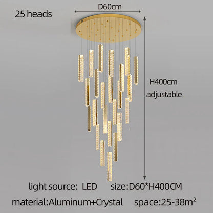 DecorBites™ Crystal Chandelier LED Mezzanine Dining Room Lighting
