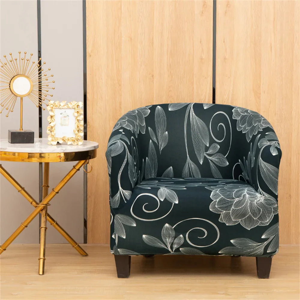 Decobites Printed Tub Chair Cover - Armchair Slipcover for Club Sofa