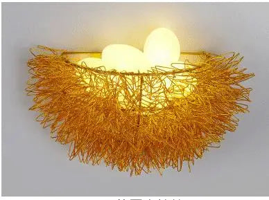 Decorbites™ Lámpara de Pared LED Nido de Pájaro Dorado Decoración Moderna para el Hogar Applique de Pared