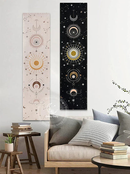 Moon Phase Starry Sky Tapestry Wall Hanging for Mystical Home Decor by Decobites