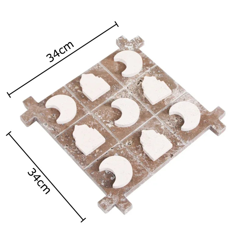 DecorBites™ Acrylic Tic-Tac-Toe Chessboard Set - Geometric Art Desk Decoration with Casual Chess Pieces