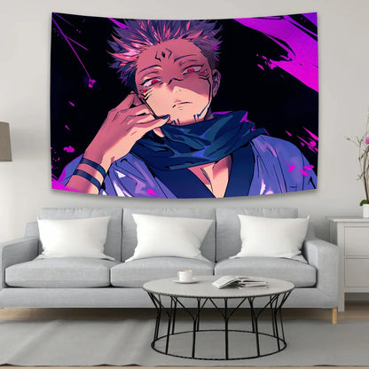 DecorBites™ Jujutsu Kaisen Anime Tapestry - 90x150cm Aesthetic Room Decor & Wall Art