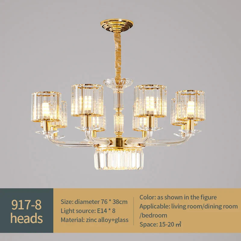 Lámpara colgante de cristal DecorBites™: Lujo europeo moderno para salón, comedor y dormitorio