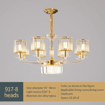 Lámpara colgante de cristal DecorBites™: Lujo europeo moderno para salón, comedor y dormitorio