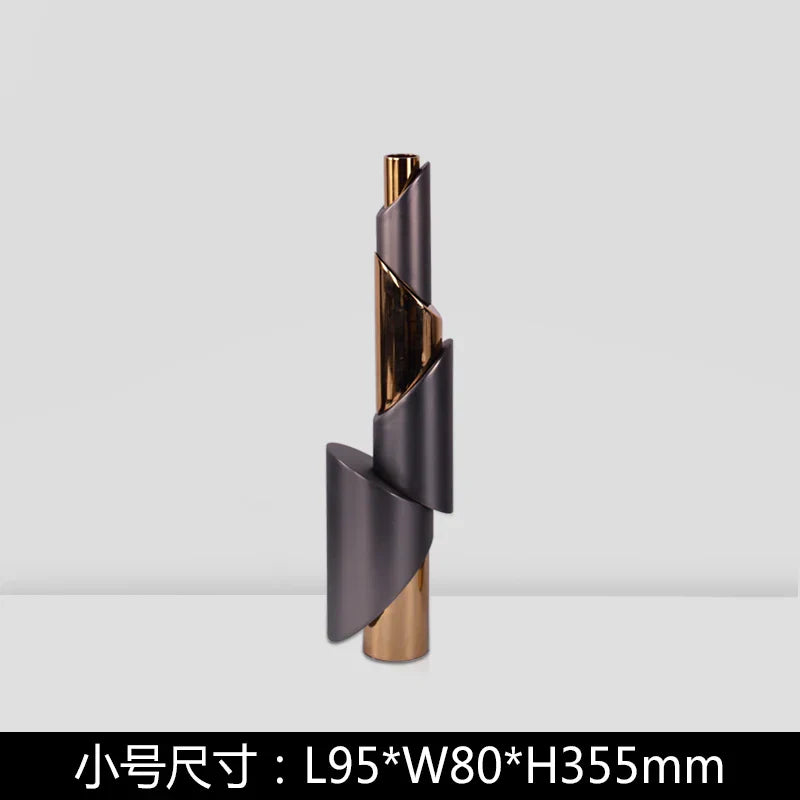 حامل شموع هندسي حلزوني من DecorBites™ للديكور المنزلي والقطع المركزية