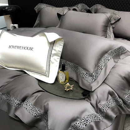 Decobites Eucalyptus Lyocell 1000TC Luxury Bedding Set with Wide Edge, Soft Silky & Breathable