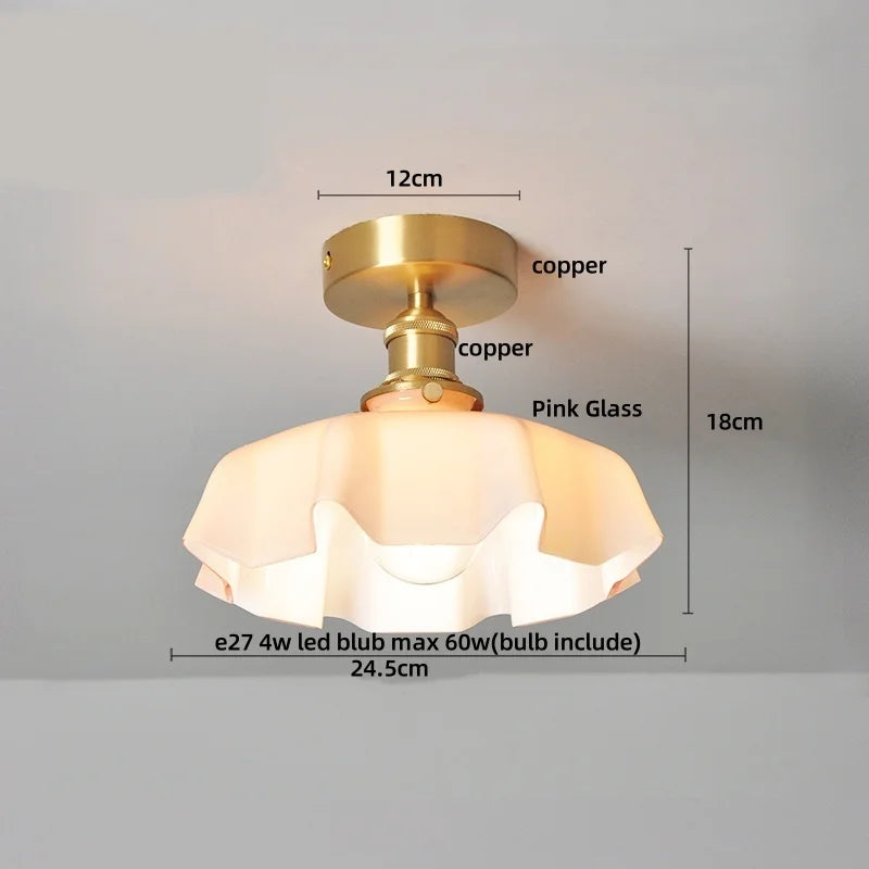 DecorBites™ Glass LED Ceiling Lamp Iron Base Nordic Modern Simple Design