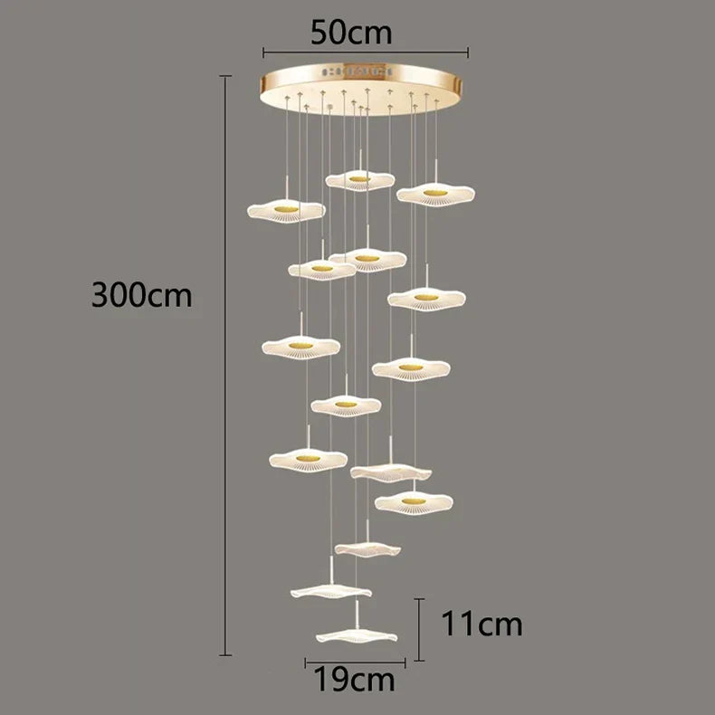 Lámpara colgante de cristal DecorBites™ para escalera, sala de estar o interior