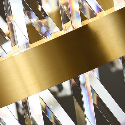 DecorBites™ Gold Crystal Chandelier: Modern Rectangle LED Dining Room Light Fixture