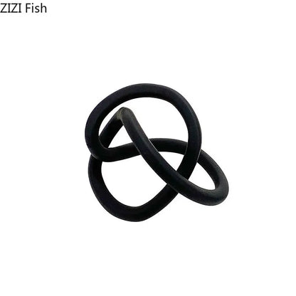 DecorBites™ Gold Ring Knot Geometric Resin Ornaments Handmade Art Decor Figurines