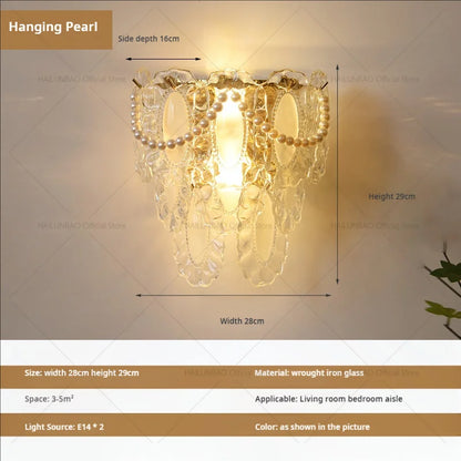 Lámpara de pared DecorBites™ Luxe de cristal para iluminación de pasillos, salas de estar, dormitorios y corredores.