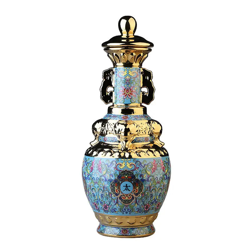 DecorBites™ Jingdezhen Ceramic Wine Bottle 5kg High-Grade Sealed Set White Wine Jar