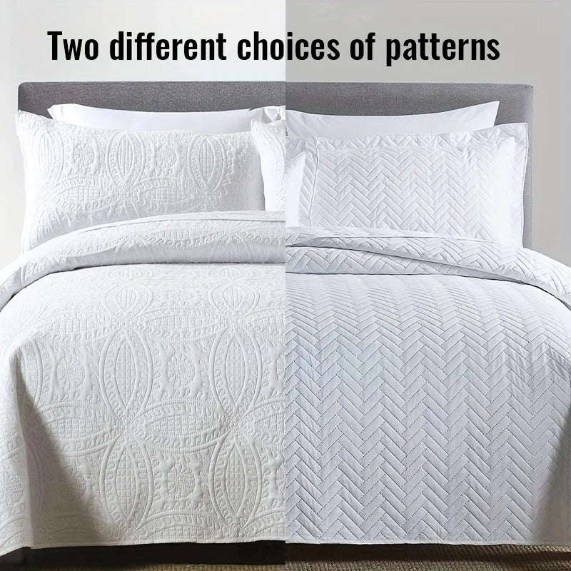 Decobites Coin Pattern Quilt Bedding Set with Pillow Shams