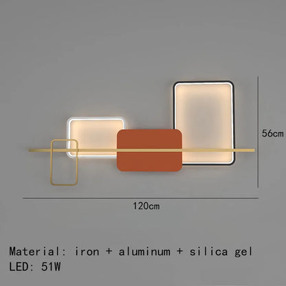 Aplique de pared LED Art Déco DecorBites™ de 70/120 cm con base metálica para dormitorio, sala de estar o hotel.