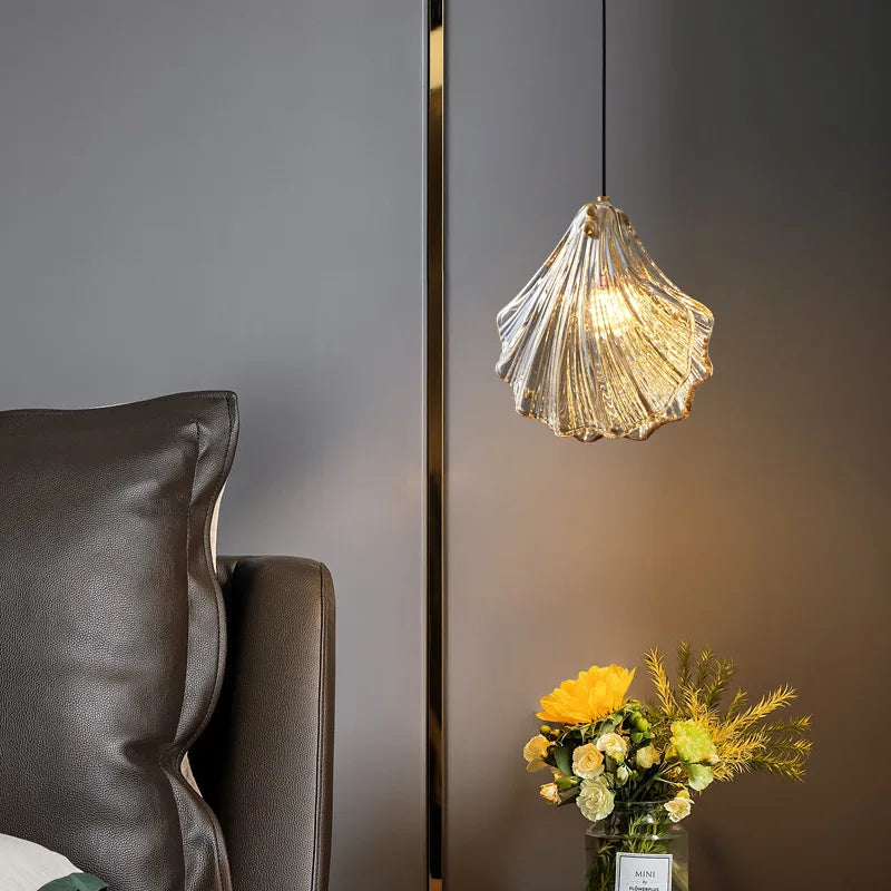 DecorBites™ LED Shell Pendant Light: Modern Nordic Luxury for Bedroom, Living, Dining Room