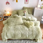 Decobites Fluffy Faux Fur Bedding Set: Duvet Cover, Sheet, Pillowcase - Soft & Warm