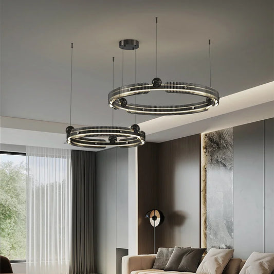 DecorBites™ Light Luxury Circle LED Living Room Chandelier