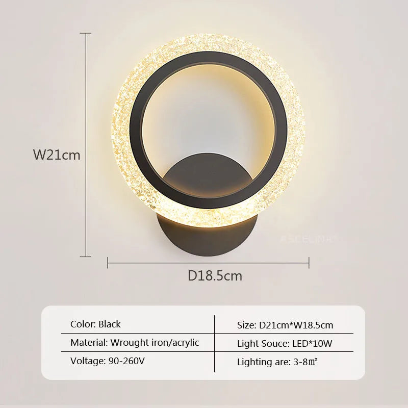 DecorBites™ LED Metal Acrylic Wall Light for Modern Minimalist Decor