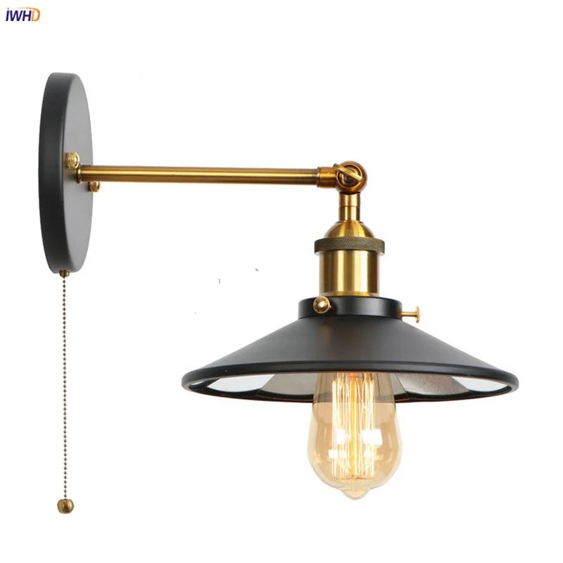 DecorBites™ Gold Industrial LED Wall Lamp for Loft Stair, Coffee Bar, Bedroom