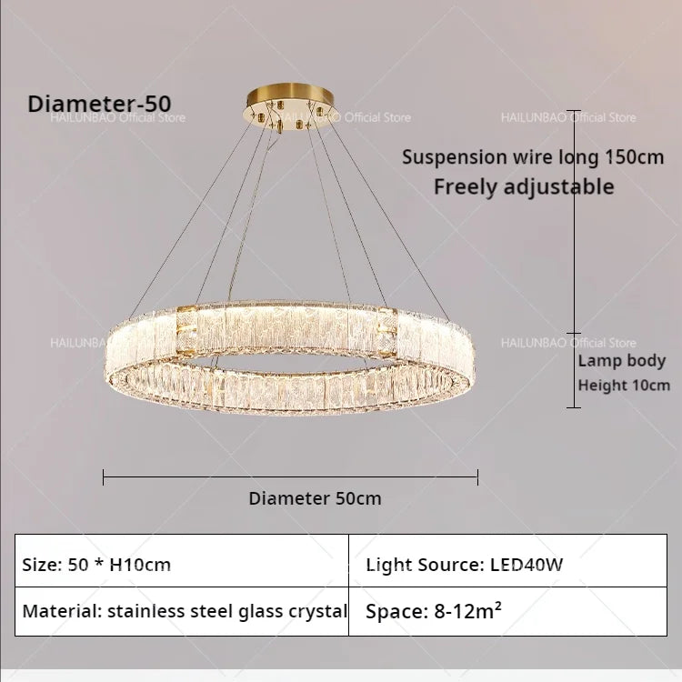 DecorBites™ Crystal Living Room Chandelier Modern Simple Atmosphere Zhongshan Lamps