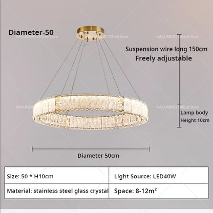 DecorBites™ Crystal Living Room Chandelier Modern Simple Atmosphere Zhongshan Lamps