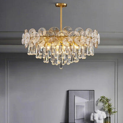 DecorBites™ Crystal Chandelier: Modern Glass Pendant Lights for Living Room Dining Bedroom