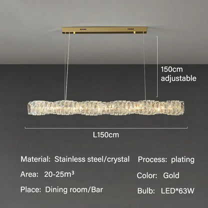DecorBites™ Elegant LED Crystal Chandelier for Dining Room and Kitchen Lighting