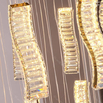 Lámpara de araña de cristal DecorBites™ para escalera: Iluminación moderna para interiores de salas de estar